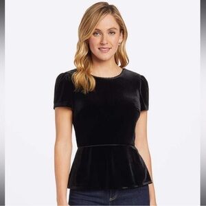 🖤 Draper James Black Velvet Peplum Top 🖤